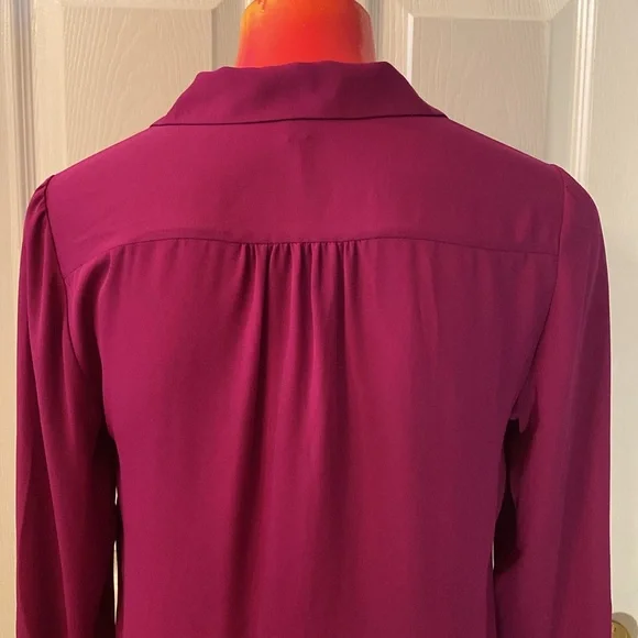 THE LIMITED Magenta Relaxed Long Sleeve Blouse NWT - Picture 11 of 14